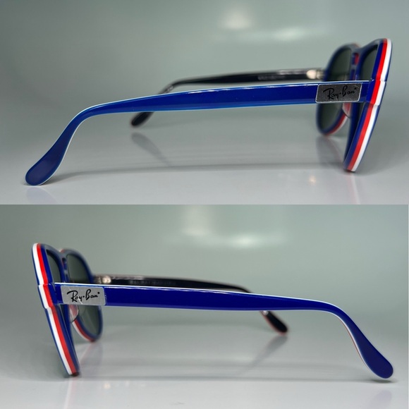 New Vintage B&L RayBan Vagabond G15 Red White Blue Aviator Sunglasses NOS - Picture 4 of 16